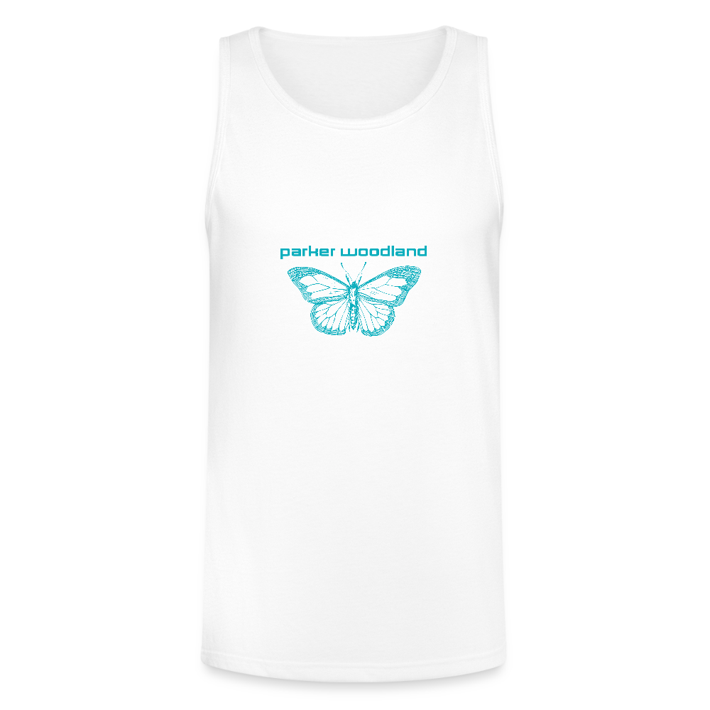 Parker Woodland Butterfly Becoming Unisex Tri-Blend Organic Tank - white