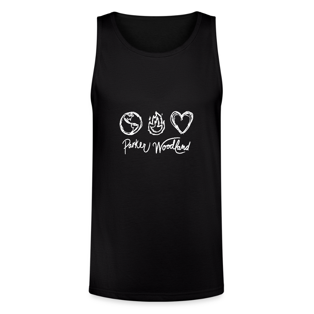 Parker Woodland World's on Fire Logo Unisex Tri-Blend Organic Tank - black
