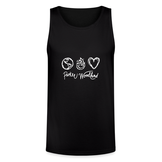 Parker Woodland World's on Fire Logo Unisex Tri-Blend Organic Tank - black