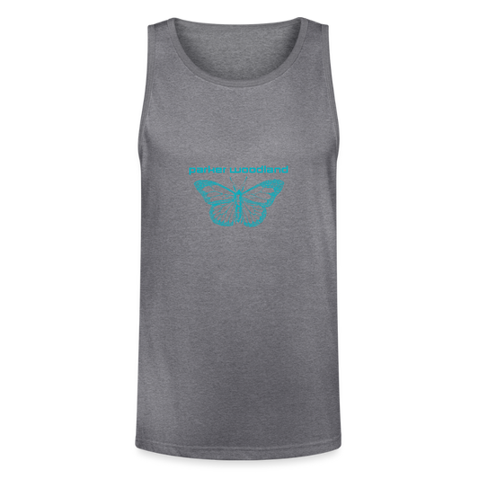 Parker Woodland Butterfly Becoming Unisex Tri-Blend Organic Tank - heather gray