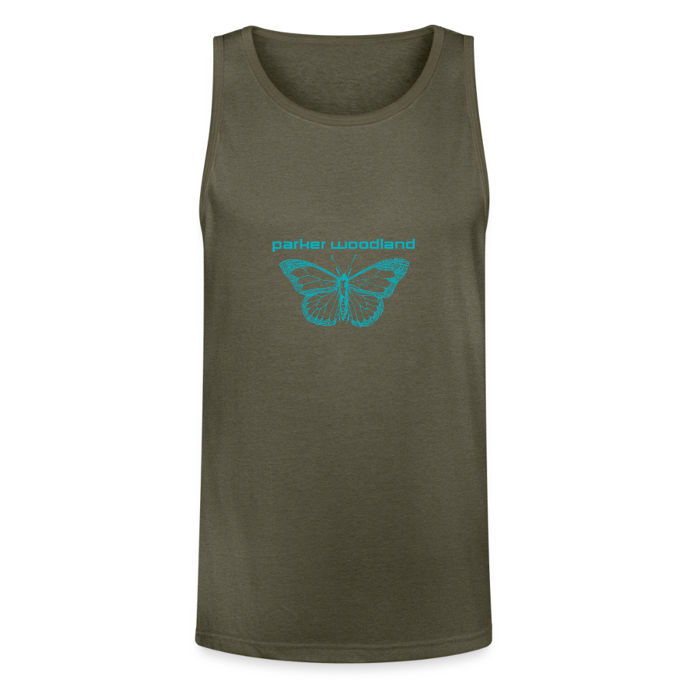 Parker Woodland Butterfly Becoming Unisex Tri-Blend Organic Tank - heather olive