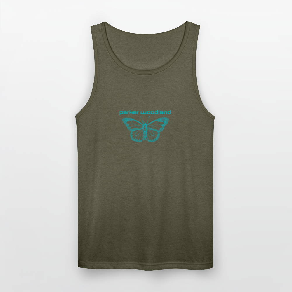 Parker Woodland Butterfly Becoming Unisex Tri-Blend Organic Tank - heather olive