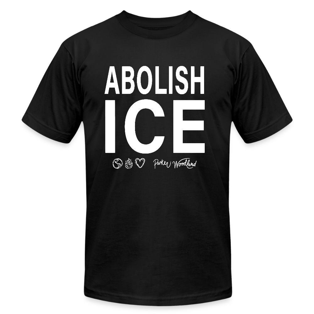 Abolish Ice Unisex Jersey T-Shirt by Bella + Canvas - black