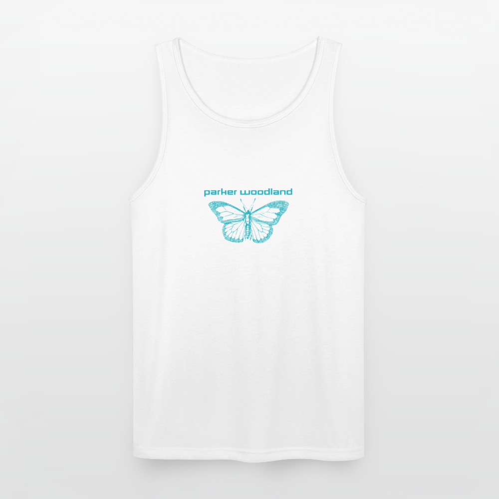 Parker Woodland Butterfly Becoming Unisex Tri-Blend Organic Tank - white