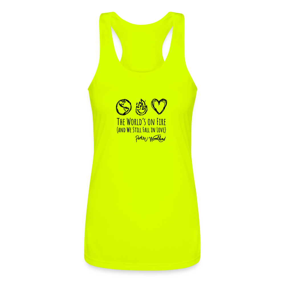 Women’s Performance Racerback Tank Top - neon yellow