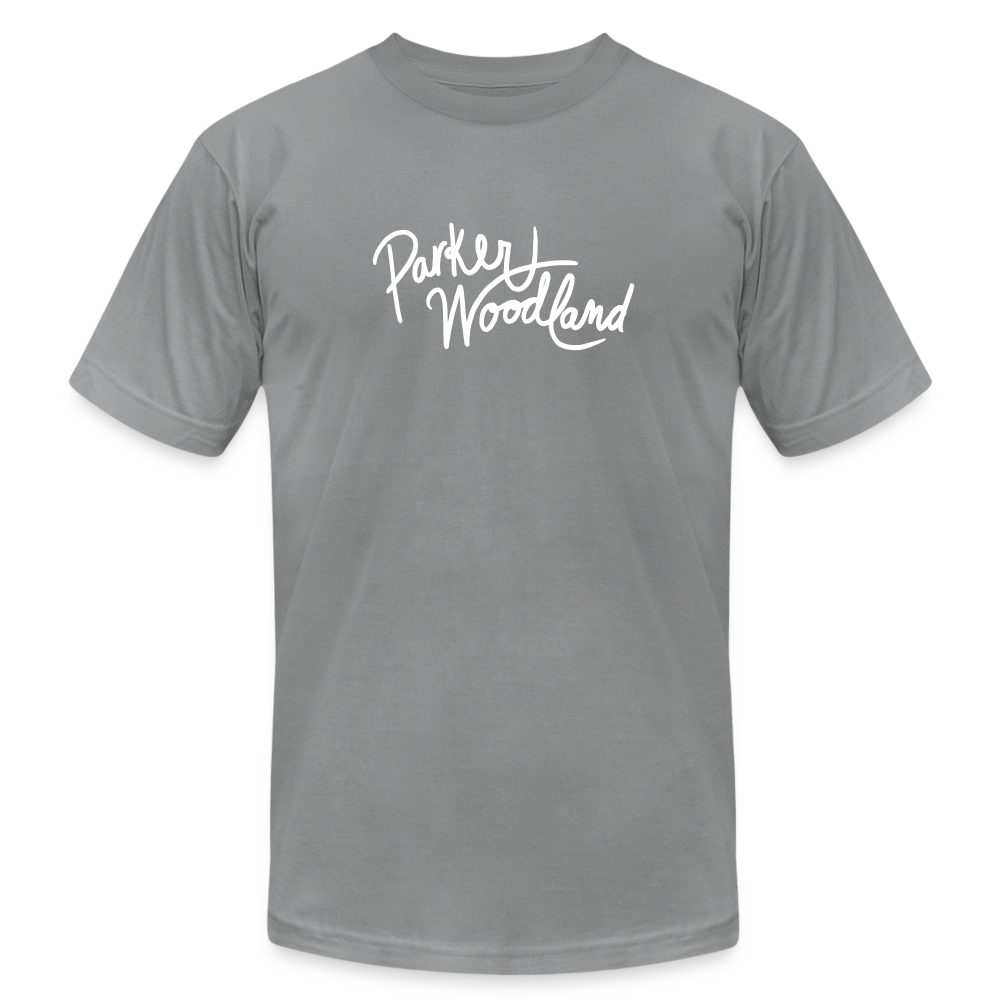 Parker Woodland Logo Unisex Jersey T-Shirt by Bella + Canvas - slate