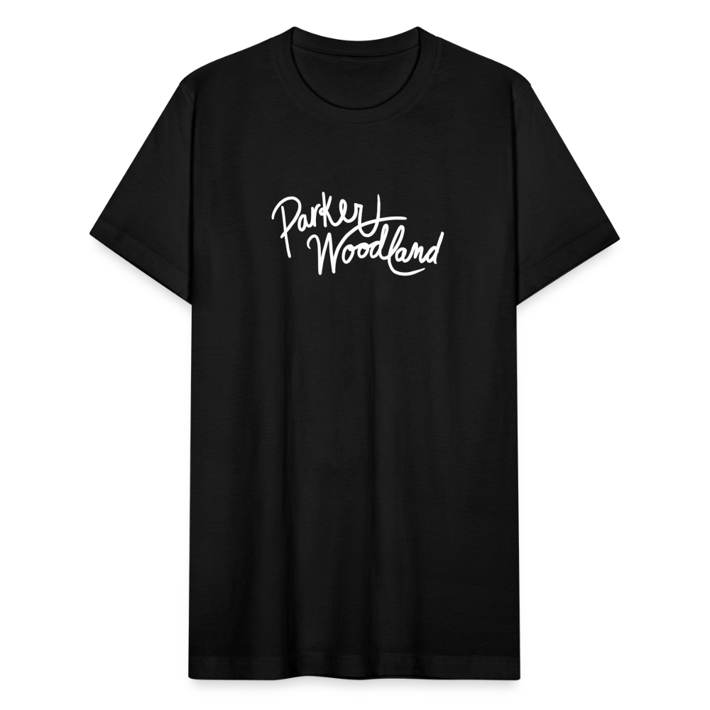 Parker Woodland Logo Unisex Jersey T-Shirt by Bella + Canvas - black