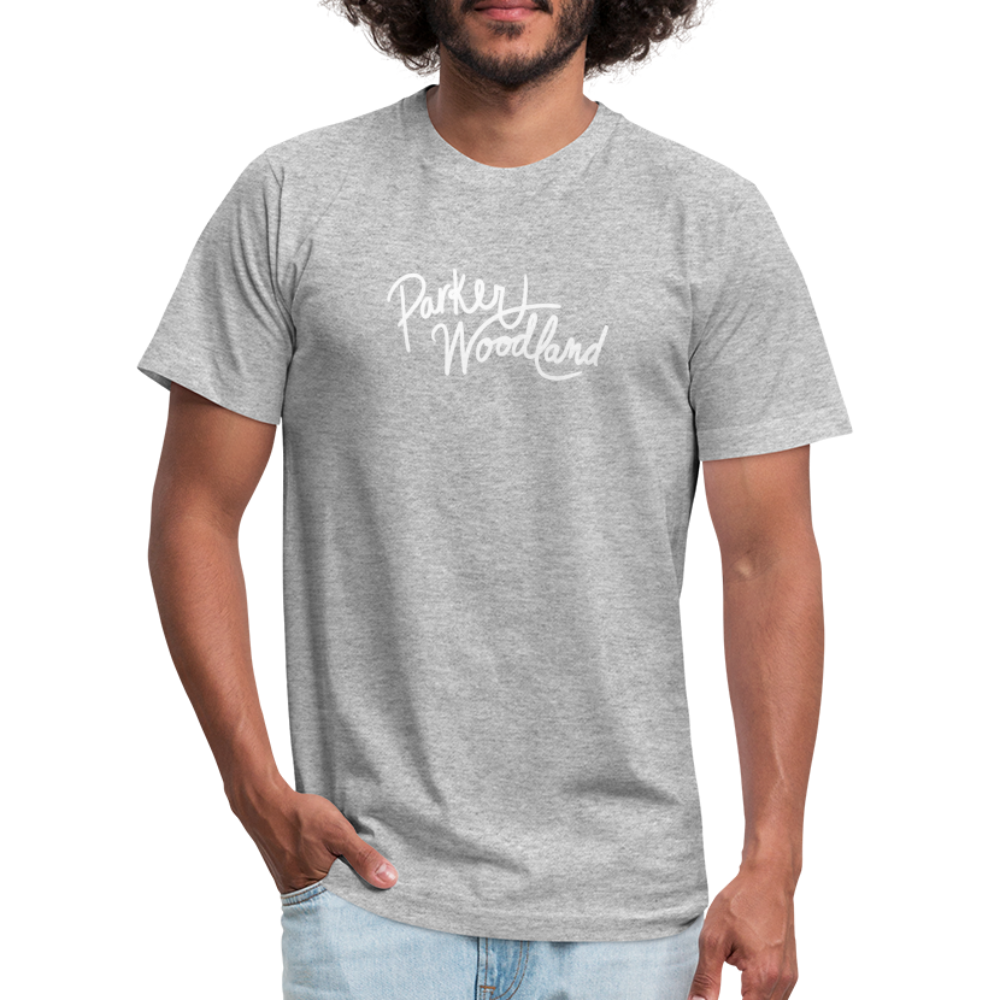 Parker Woodland Logo Unisex Jersey T-Shirt by Bella + Canvas - heather gray