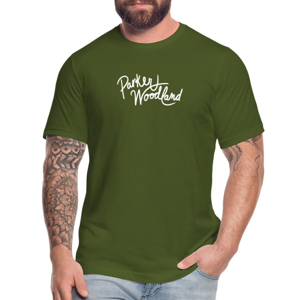 Parker Woodland Logo Unisex Jersey T-Shirt by Bella + Canvas - olive