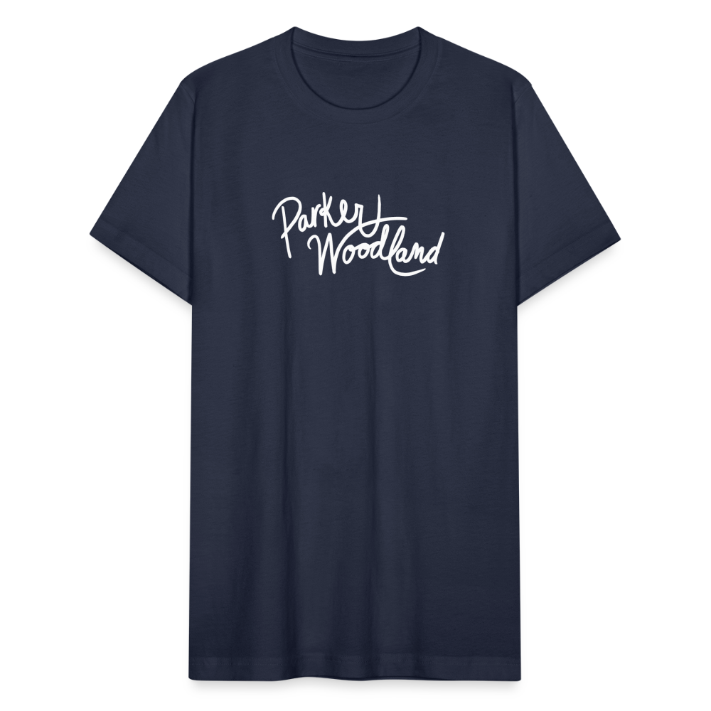Parker Woodland Logo Unisex Jersey T-Shirt by Bella + Canvas - navy