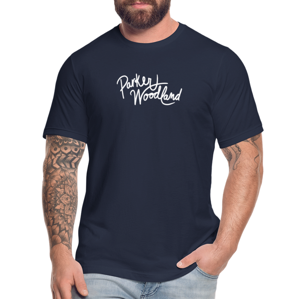 Parker Woodland Logo Unisex Jersey T-Shirt by Bella + Canvas - navy